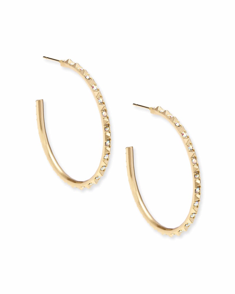 Kendra Scott Veronica Hoop Earrings in Gold Iridescent Crystal - Image 1
